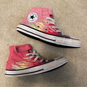 ⭐️ Converse Kids' Pink and Purple Flame Sneakers